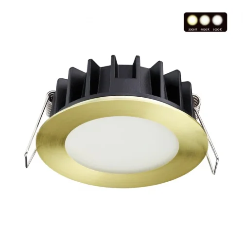 Светильник точечный LED с переключателем цветовой температуры Lante 358950 Novotech белый 1 лампа, основание бронзовое в стиле современный хай-тек 