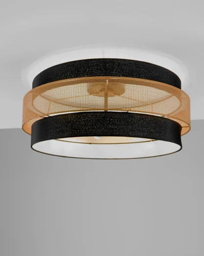 Люстра потолочная Gela V10628-6C Moderli чёрная золотая на 6 ламп, основание чёрное в стиле лофт современный  фото 3