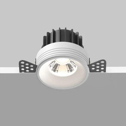 Светильник точечный LED Round DL058-12W4K-TRS-W Maytoni белый 1 лампа, основание белое в стиле современный для затирки фото 6
