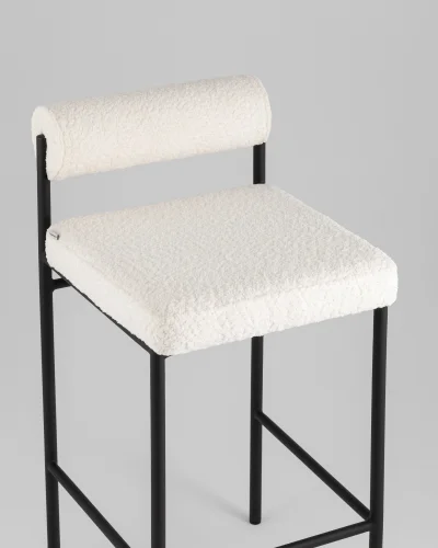 Стул полубарный Балла букле молочный УТ000041907 Stool Group, молочный/букле, ножки/металл/чёрный, размеры - ***** фото 7 Стул полубарный Балла букле молочный УТ000041907 Stool Group, молочный/букле, ножки/металл/чёрный, размеры - ***** фото 7