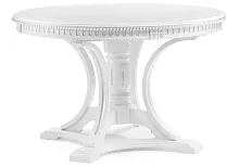 Деревянный стол Нозеан белый / серебро  543578 Woodville столешница белая из шпон