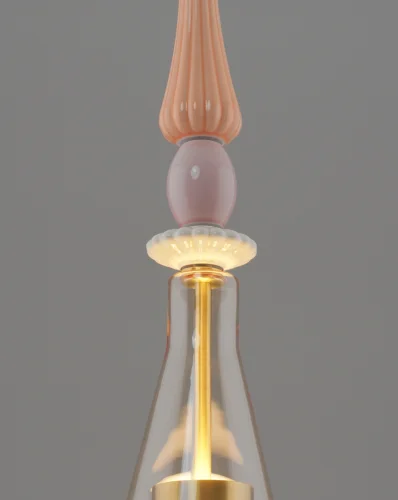 Светильник подвесной LED Corals V11153-PL Moderli янтарный на 1 лампу, основание золотое в стиле современный фото 4