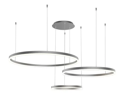 Люстра подвесная LED с пультом Тор 08223,12PA(4000K) Kink Light матовая никель на 1 лампу, основание матовое никель в стиле современный кольца с пультом