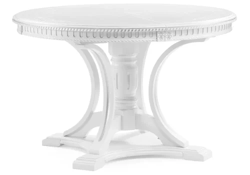 Деревянный стол Нозеан белый / серебро  543578 Woodville столешница белая из шпон