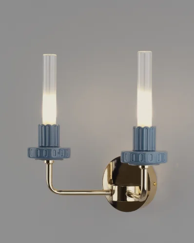 Бра LED Atelieri V11696-WL Moderli прозрачный на 2 лампы, основание золотое в стиле современный американский кантри фото 2