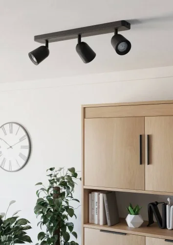 Спот с 3 лампами Camaldoli 901954 Eglo чёрный GU10 в стиле современный фото 3 Спот с 3 лампами Camaldoli 901954 Eglo чёрный GU10 в стиле современный фото 3