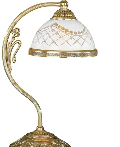 Настольная лампа P 7102 P Reccagni Angelo белая 1 лампа, основание золотое латунь металл в стиле классический  фото 2