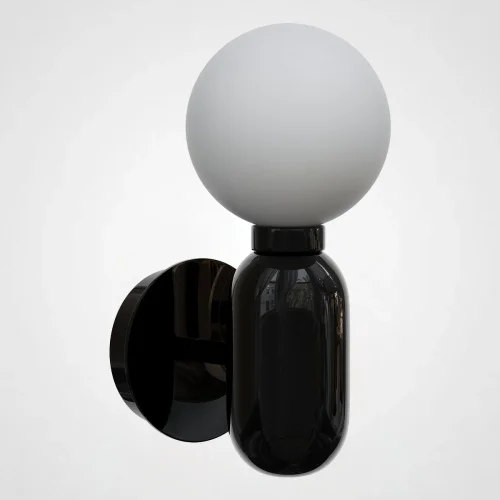 Бра Parachilna Aballs black D15 184494-22 ImperiumLoft белый на 1 лампу, основание чёрное в стиле современный Бра Parachilna Aballs black D15 184494-22 ImperiumLoft белый на 1 лампу, основание чёрное в стиле современный