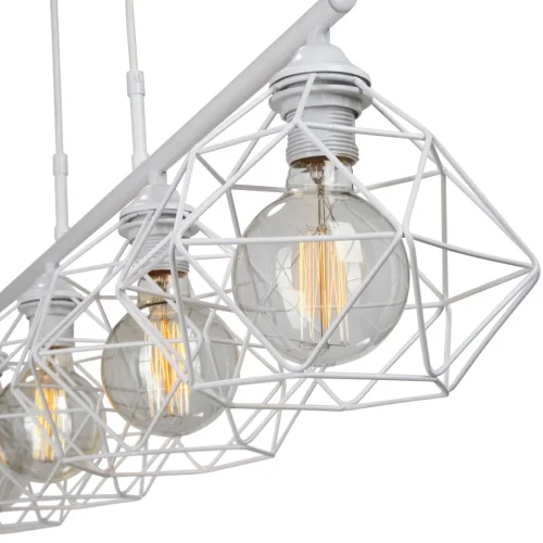 Светильник подвесной V4269-0/4S Vitaluce без плафона на 4 лампы, основание белое в стиле лофт фото 2