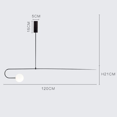 Светильник подвесной LINES G 140822-26 ImperiumLoft белый 1 лампа, основание чёрное в стиле минимализм  фото 3