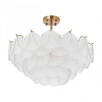 Люстра потолочная AM-Rim 316008/D600 BS Arte Milano белая на 9 ламп, основание латунь в стиле современный 