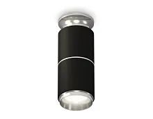 Светильник накладной Techno spot XS6302221 Ambrella light чёрный 1 лампа, основание серебряное в стиле модерн круглый
