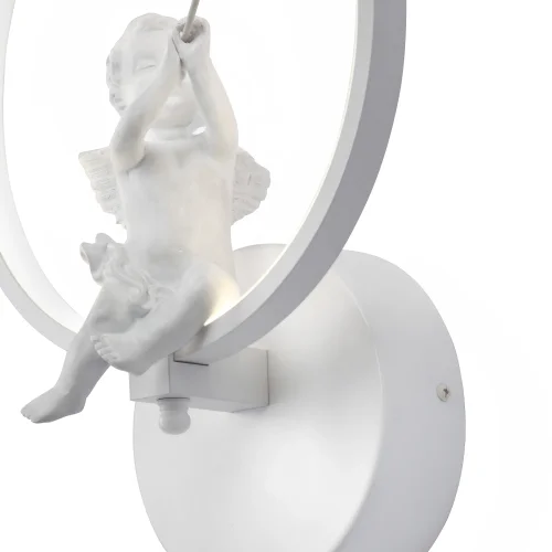 Бра LED V4667-0/1A Vitaluce без плафона на 1 лампу, основание белое в стиле современный ангел кольца фото 2