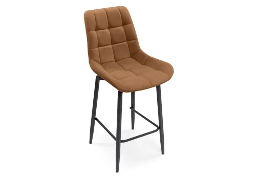 Полубарный стул Алст К крутящийся кирпичный / черный 571399 Woodville, кирпичный/велюр, ножки/металл/чёрный, размеры - ****500*580 фото 2