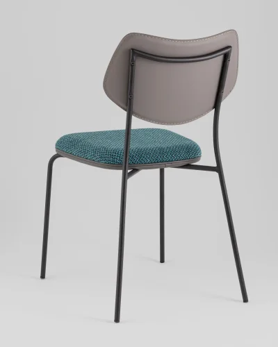 Стул обеденный Casey, темно-бирюзовый, с серой экокожей УТ000039575 Stool Group, бирюзовый/экокожа рогожка, ножки/металл/чёрный, размеры - ***** фото 5