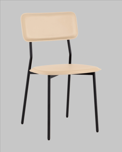 Стул обеденный Mikkie, бежевый УТ000039227 Stool Group, бежевый/экокожа, ножки/металл/чёрный, размеры - *830***460*470