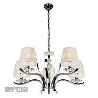 Люстра подвесная Omega RM5231/5CR iLamp белая на 5 ламп, основание хром в стиле современный американский 