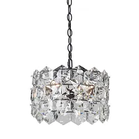 Люстра подвесная V5287-1/6 Vitaluce прозрачная на 6 ламп, основание чёрное в стиле современный классический Люстра подвесная V5287-1/6 Vitaluce прозрачная на 6 ламп, основание чёрное в стиле современный классический