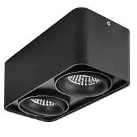 Светильник накладной LED Monocco 052327 Lightstar чёрный 2 лампы, основание чёрное в стиле хай-тек прямоугольный