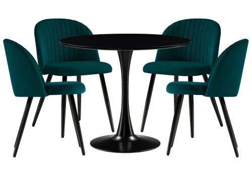 Обеденная группа Аринай green / black 528366 Woodville на 1 , основание в стиле современный 