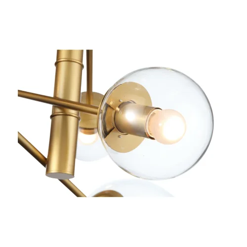 Люстра на штанге Liora SL1150.203.08 ST-Luce прозрачная на 8 ламп, основание матовое золото в стиле современный шар фото 3