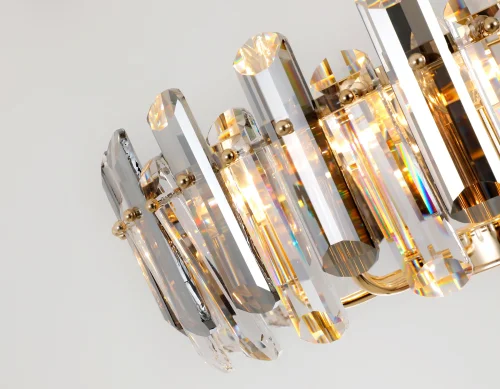 Люстра подвесная Traditional TR5304 Ambrella light прозрачная на 8 ламп, основание золотое в стиле классический  фото 4