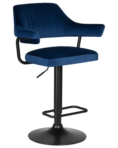 Стул барный набор 2 шт. SET-2 5019_BlackBase-LM CHARLY BLACK, цвет сиденья синий велюр (MJ9-117), цвет основания черный Dobrin, /велюр, ножки/металл/чёрный, размеры - 990*1200***610*540 фото 2 Стул барный набор 2 шт. SET-2 5019_BlackBase-LM CHARLY BLACK, цвет сиденья синий велюр (MJ9-117), цвет основания черный Dobrin, /велюр, ножки/металл/чёрный, размеры - 990*1200***610*540 фото 2