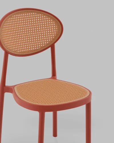Стул Junie, пластиковый, красный УТ000040847 Stool Group, коричневый/пластик, ножки/металл/красный, размеры - *870**** фото 7