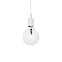 Светильник подвесной лофт EDISON SP1 BIANCO Ideal Lux без плафона на 1 лампу, основание белое в стиле современный 
