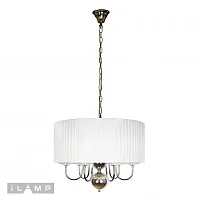 Люстра подвесная Lucia P5784-6 CR iLamp белая на 6 ламп, основание хром в стиле американский современный 