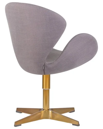 Кресло дизайнерское  69A-LMO SWAN, цвет сиденья серый (IF11), цвет основания золото Dobrin, серый/ткань, ножки/металл/золотой, размеры - ****710*600 фото 3