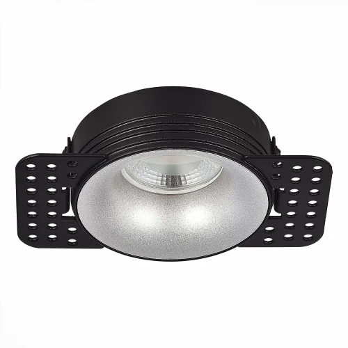 Светильник точечный ST218.418.01 ST-Luce серебряный 1 лампа, основание чёрное в стиле хай-тек современный для затирки фото 2