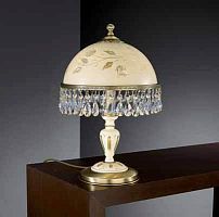 Настольная лампа P 6806 M Reccagni Angelo жёлтая 2 лампы, основание античное бронза латунь дерево металл в стиле классический 