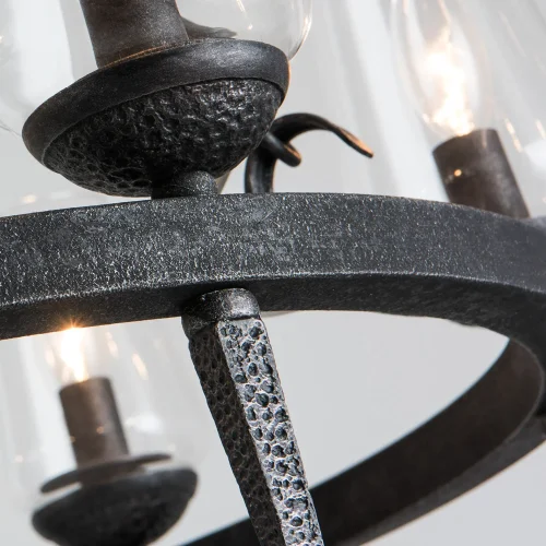 Люстра подвесная Stefan A1722SP-6BA Arte Lamp прозрачная на 6 ламп, основание чёрное в стиле замковый  фото 3