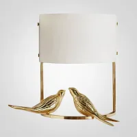 Бра Birds Twitter 106713-22 ImperiumLoft белый 2 лампы, основание золотое в стиле современный арт-деко 