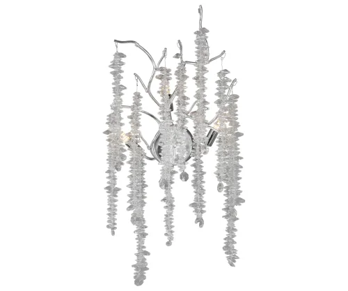 Бра Шанти 07871,16 Kink Light прозрачный на 3 лампы, основание серебряное в стиле 10086 флористика ветви