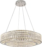 Люстра подвесная LED с пультом Karnelli 4024/09/08P Stilfort прозрачная на 1 лампу, основание хром в стиле современный с пультом