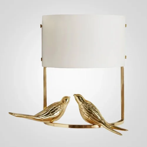 Бра Birds Twitter 106713-22 ImperiumLoft белый на 2 лампы, основание золотое в стиле современный арт-деко 