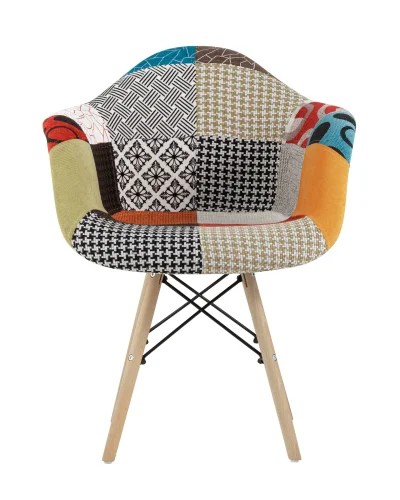 Кресло EAMES пэчворк УТ000002114 Stool Group, разноцветный/ткань, ножки/дерево/коричневый, размеры - ****640*620 фото 6