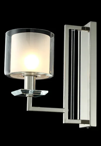 Бра NICOLAS AP1 NICKEL/WHITE Crystal Lux белый на 1 лампу, основание никель в стиле современный фото 4 Бра NICOLAS AP1 NICKEL/WHITE Crystal Lux белый на 1 лампу, основание никель в стиле современный фото 4