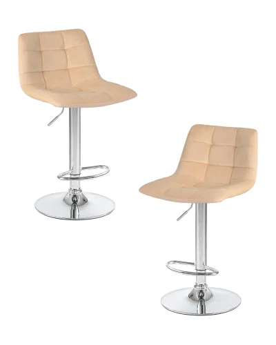 Стул барный набор 2 шт. SET-2 5017-LM TAILOR, цвет сиденья бежевый (MJ9-10), цвет основания хром Dobrin, /велюр, ножки/металл/хром, размеры - 920*1130***470*490 Стул барный набор 2 шт. SET-2 5017-LM TAILOR, цвет сиденья бежевый (MJ9-10), цвет основания хром Dobrin, /велюр, ножки/металл/хром, размеры - 920*1130***470*490