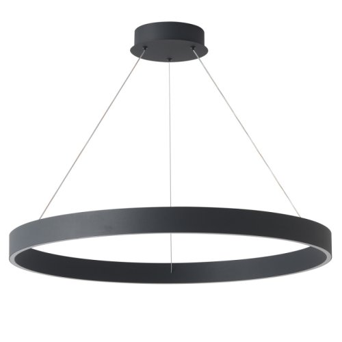 Люстра подвесная ЛЕД с пультом TRON SP70W LED BLACK Crystal Lux белая на 1 лампу, основание чёрное в стиле минимализм кольца с пультом фото 2