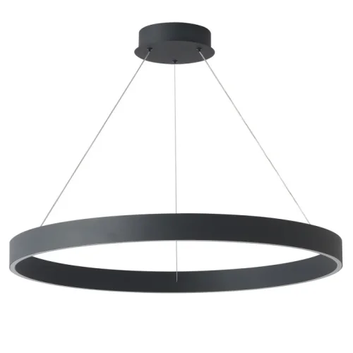 Люстра подвесная ЛЕД с пультом TRON SP70W LED BLACK Crystal Lux белая на 1 лампу, основание чёрное в стиле минимализм кольца с пультом фото 2 Люстра подвесная ЛЕД с пультом TRON SP70W LED BLACK Crystal Lux белая на 1 лампу, основание чёрное в стиле минимализм кольца с пультом фото 2