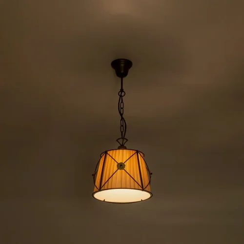Светильник подвесной Дрезден CL409211 Citilux бежевый 1 лампа, основание коричневое в стиле классический кантри  фото 8
