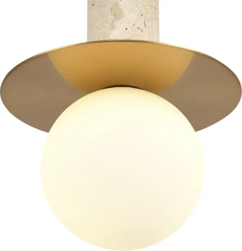 Светильник подвесной Earthy SL1194.303.01 ST-Luce белый на 1 лампу, основание латунь в стиле современный фото 2
