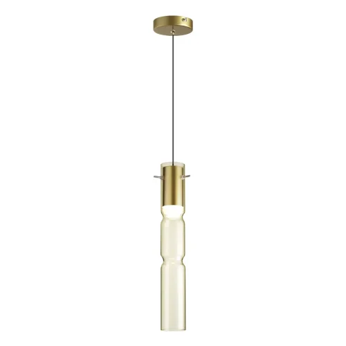Светильник подвесной LED Scrow 5059/5LA Odeon Light янтарный 1 лампа, основание золотое в стиле современный трубочки фото 3