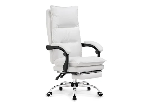 Компьютерное кресло Fantom white 15572 Woodville, белый/экокожа, ножки/металл/хром, размеры - *1240***610* фото 2