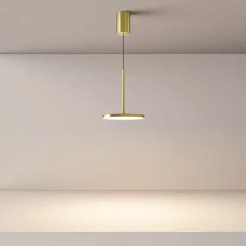 Светильник подвесной LED Plato P076PL-L12W3K-BS Maytoni белый на 1 лампу, основание латунь в стиле хай-тек современный фото 13