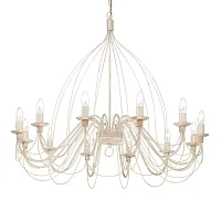 Люстра подвесная CORTE SP12 BIANCO ANTICO Ideal Lux без плафона на 12 ламп, основание белое в стиле кантри 