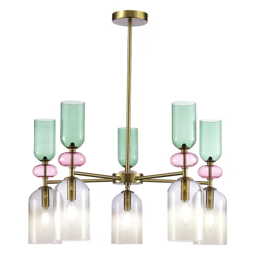 Люстра потолочная Gea SL2000.202.05 ST-Luce серая на 5 ламп, основание золотое в стиле арт-деко современный 